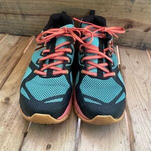 Merrell hiking shoes/ fruit punch color scheme/ women’s size 9.5